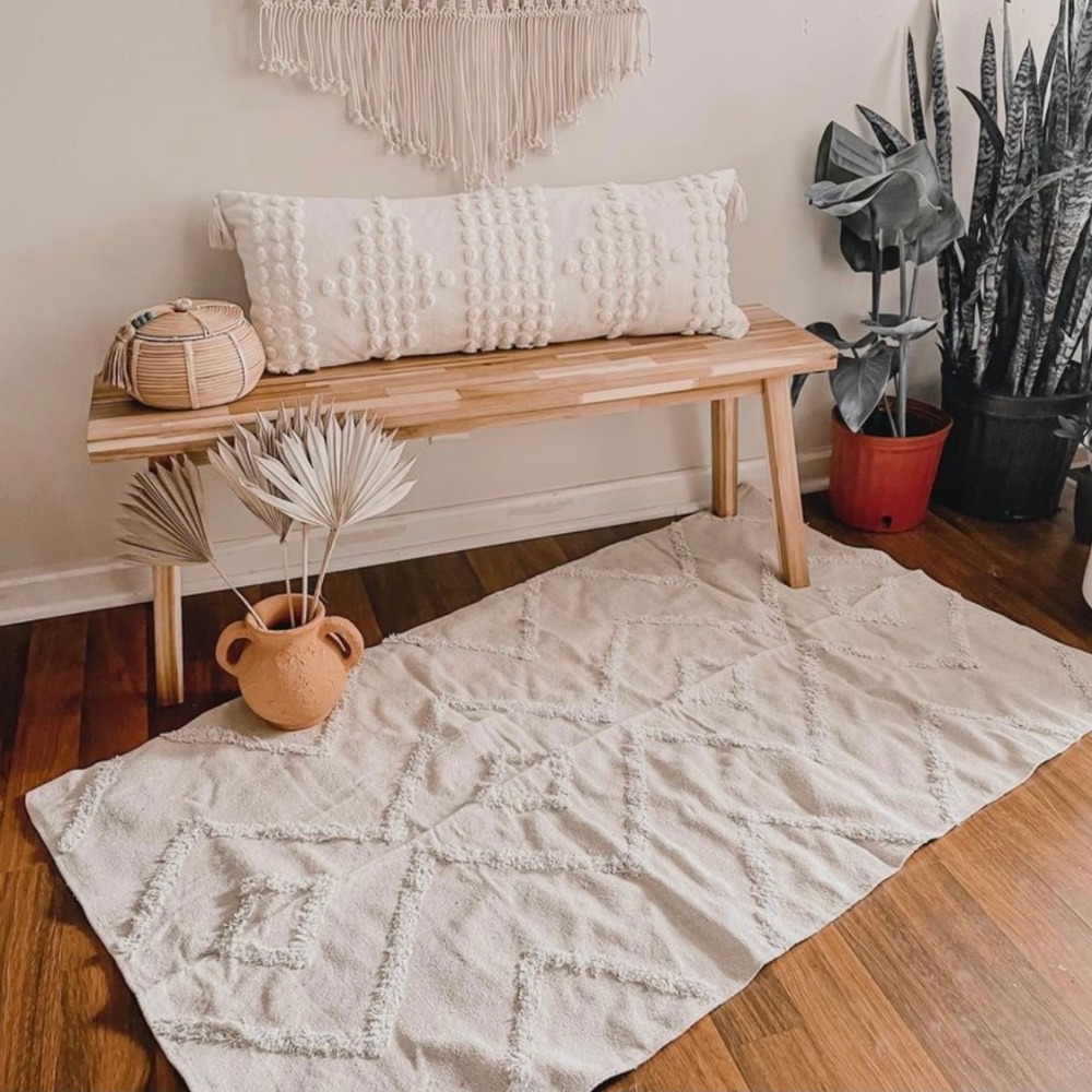 Boho Neutral Area Rug 3x5 Beige Tan
